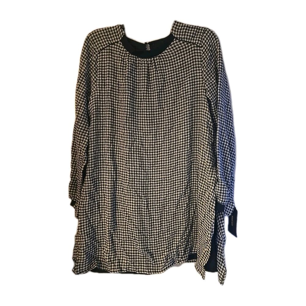 NWT ZARA Black White‎ Gingham One Piece Long Sleeve Romper Womans Size Medium